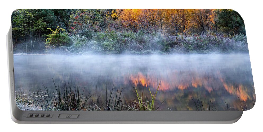 Sunrise Portable Battery Charger featuring the photograph Cold Fire Sunrise Landscape by Christina Rollo