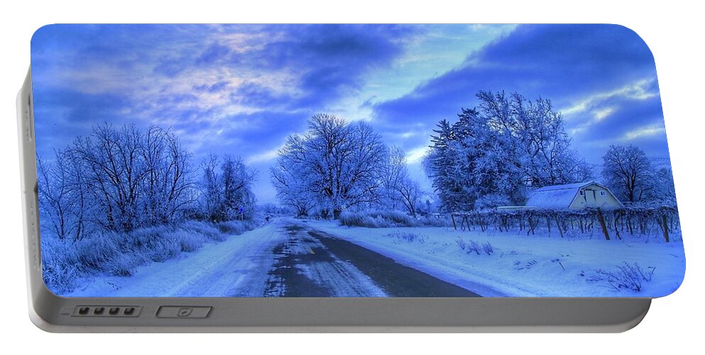 Cold Wintery Day Portable Battery Charger featuring the photograph Cold wintery day by Lynn Hopwood