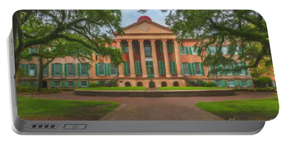 College Of Charleston Portable Battery Charger featuring the photograph College of Charleston Main Academic Building by Dale Powell