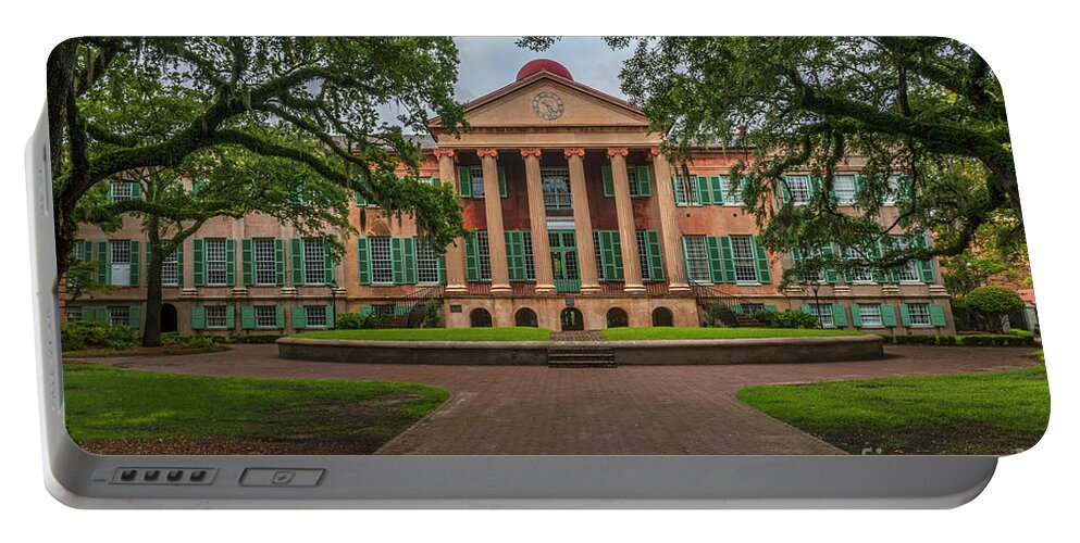 College Of Charleston Portable Battery Charger featuring the photograph College of Charleston Randolph Hall in Charleston SC by Dale Powell