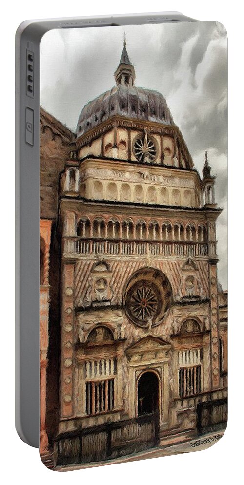 Chapel Portable Battery Charger featuring the painting Colleoni Chapel by Jeffrey Kolker