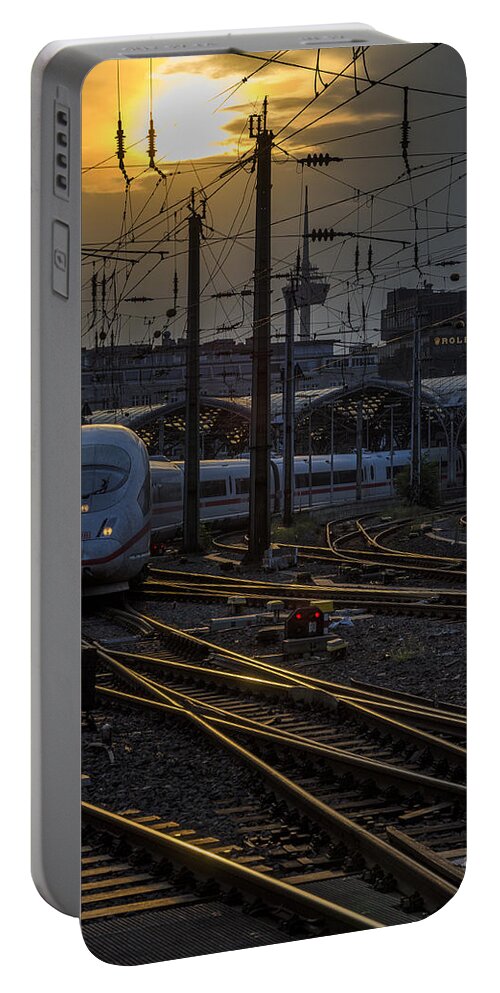 Deutsche Portable Battery Charger featuring the photograph Cologne Central Station by Pablo Lopez