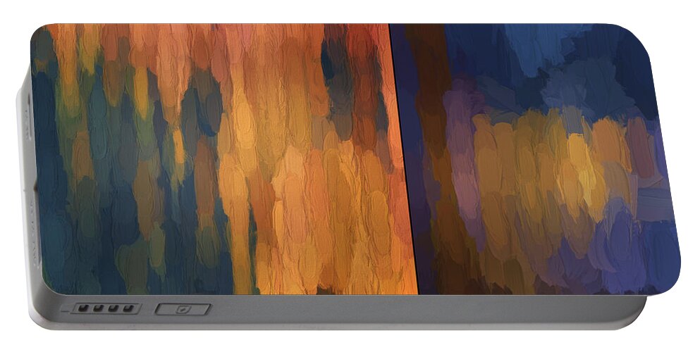 Abstract Portable Battery Charger featuring the digital art Color Abstraction LIII by David Gordon