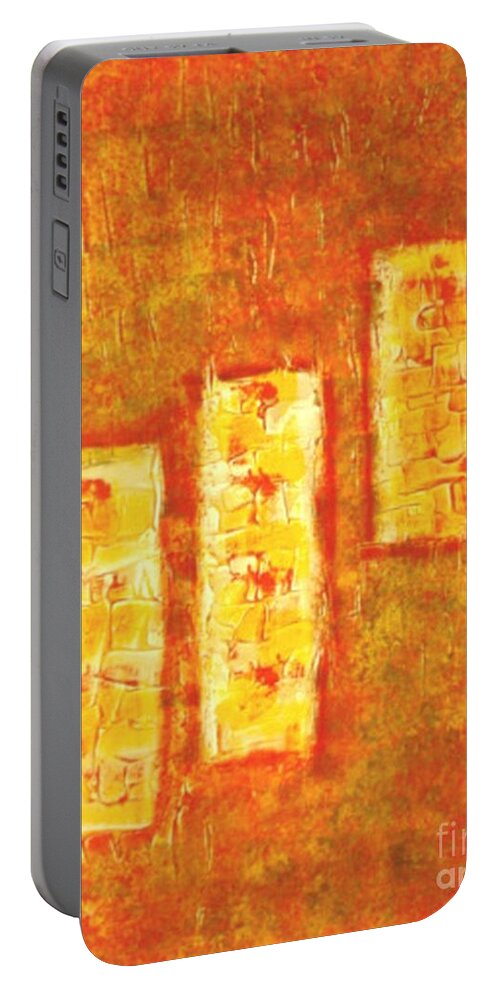 Color Harmony Structure Portable Battery Charger featuring the painting Color Harmony Structure by Pilbri Britta Neumaerker