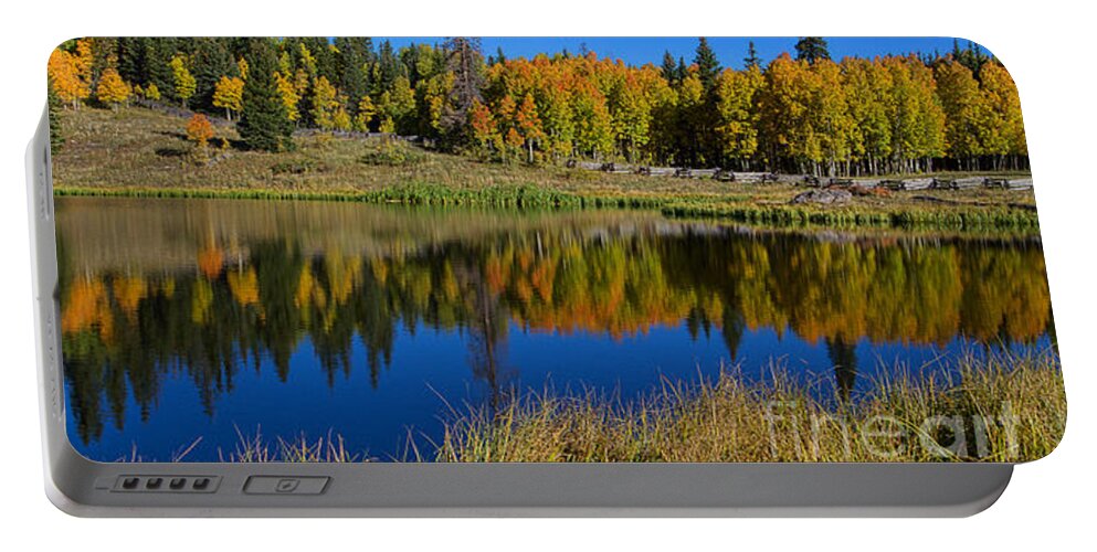 Autumn Reflection Portable Battery Charger featuring the photograph Colorado Autumn Morning by Jim Garrison