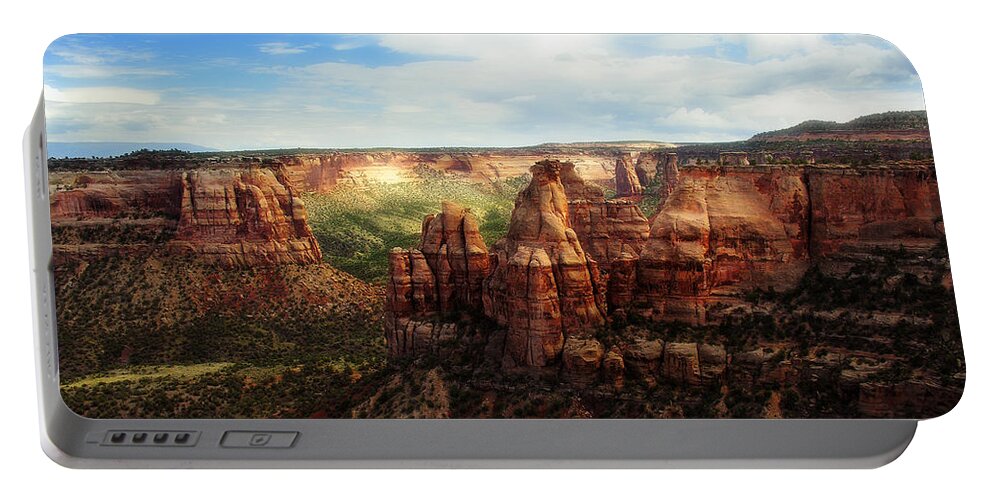 Americana Portable Battery Charger featuring the photograph Colorado National Monument by Marilyn Hunt