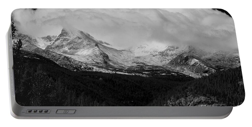 Colorado.b&w Portable Battery Charger featuring the photograph Colorado Rocky Mountains Continental Divide by James BO Insogna