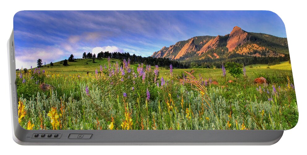 Colorado Portable Battery Charger featuring the photograph Colorado Wildflowers by Scott Mahon