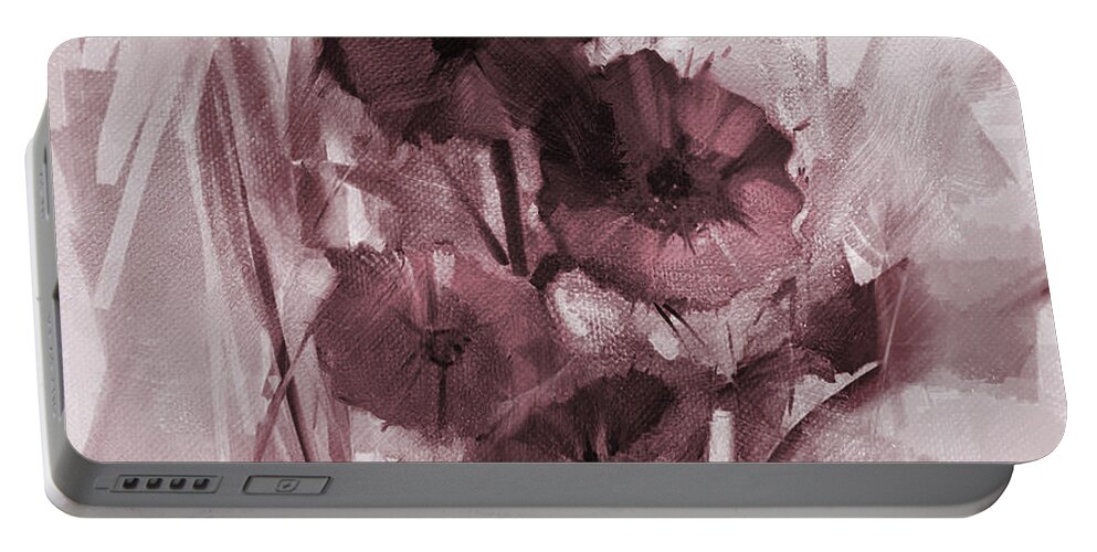Flowers Portable Battery Charger featuring the painting Colored Flowers 9930 by Gull G