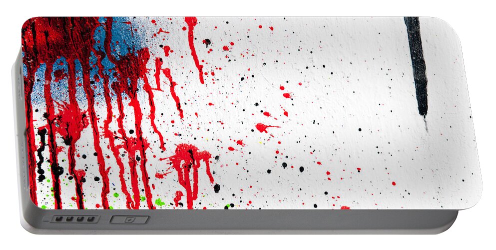 Abstract Portable Battery Charger featuring the photograph Colored wall textured background by Michalakis Ppalis