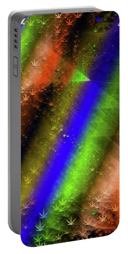 Weed Art Portable Battery Charger featuring the digital art Colorful abstract Weed Art by Matthias Hauser