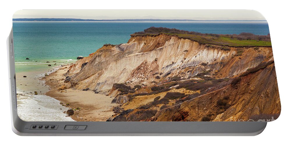 Colorful Clay Cliffs On The Vineyard Portable Battery Charger featuring the photograph Colorful Clay Cliffs on The Vineyard by Michelle Constantine