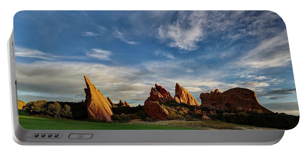 Red Rocks Portable Battery Charger featuring the photograph Colorful Colorado by OLena Art by Lena Owens - Vibrant DESIGN
