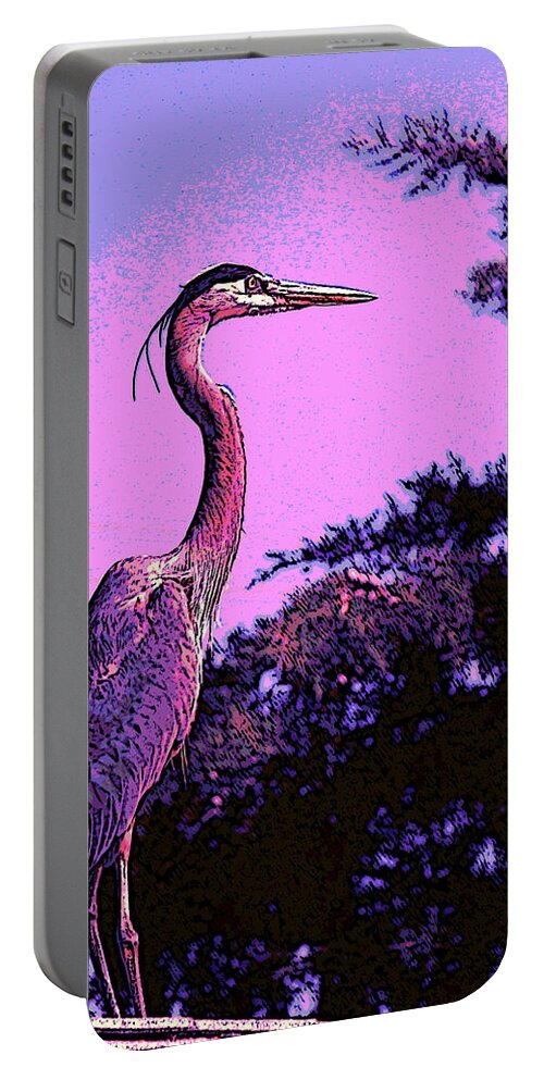 Heron Portable Battery Charger featuring the photograph Colorful Heron by April Burton