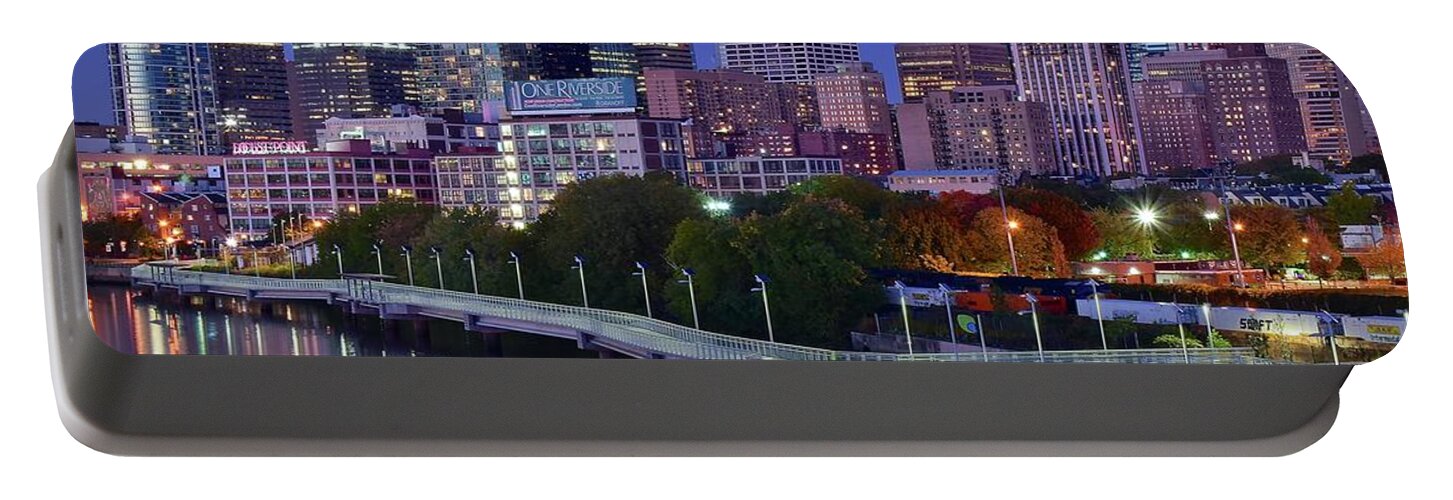 Philadelphia Portable Battery Charger featuring the photograph Colorful Philly Night Lights by Frozen in Time Fine Art Photography