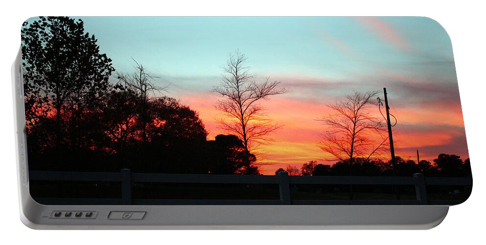 Sun Portable Battery Charger featuring the photograph Colorful Sky by Cynthia Guinn