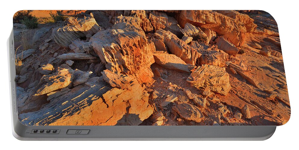 Valley Of Fire State Park Portable Battery Charger featuring the photograph Colorful Sunrise on Valley of Fire by Ray Mathis