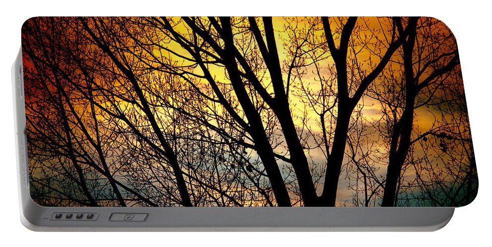 Sunsets Portable Battery Charger featuring the photograph Colorful Sunset Silhouette by James BO Insogna