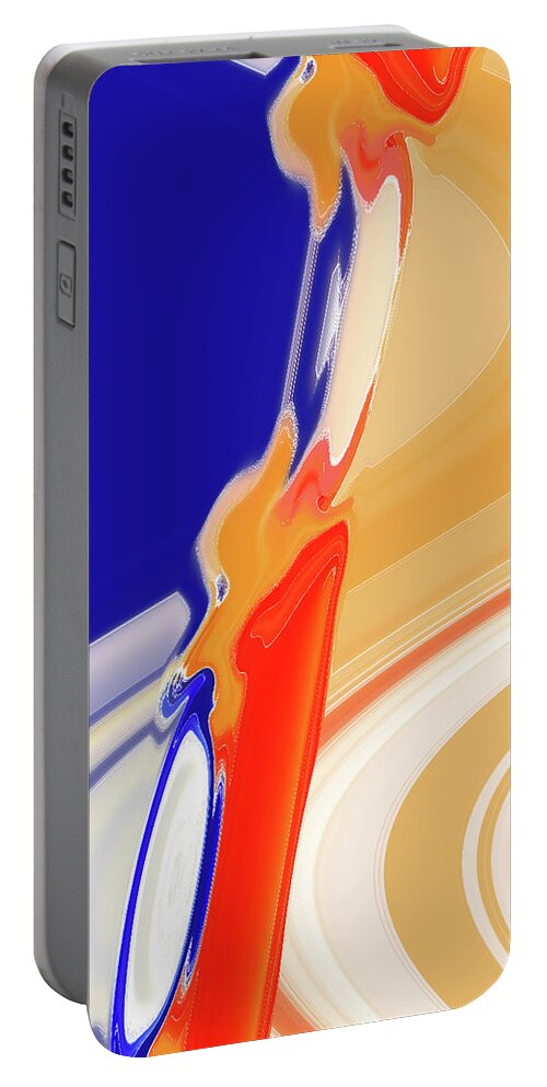 Abstract Portable Battery Charger featuring the digital art Colorguard by Gina Harrison