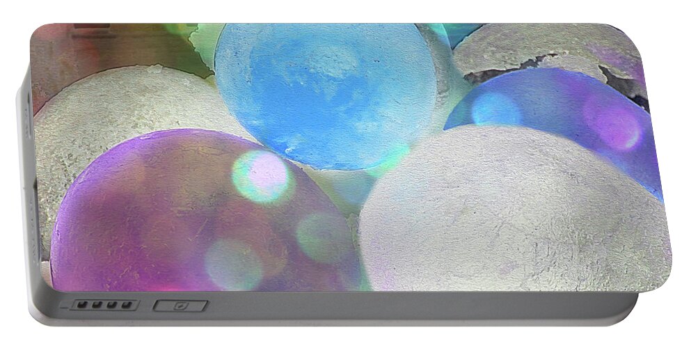 Bokeh Portable Battery Charger featuring the photograph Coloured Ice Creation 1603 by Nina Silver
