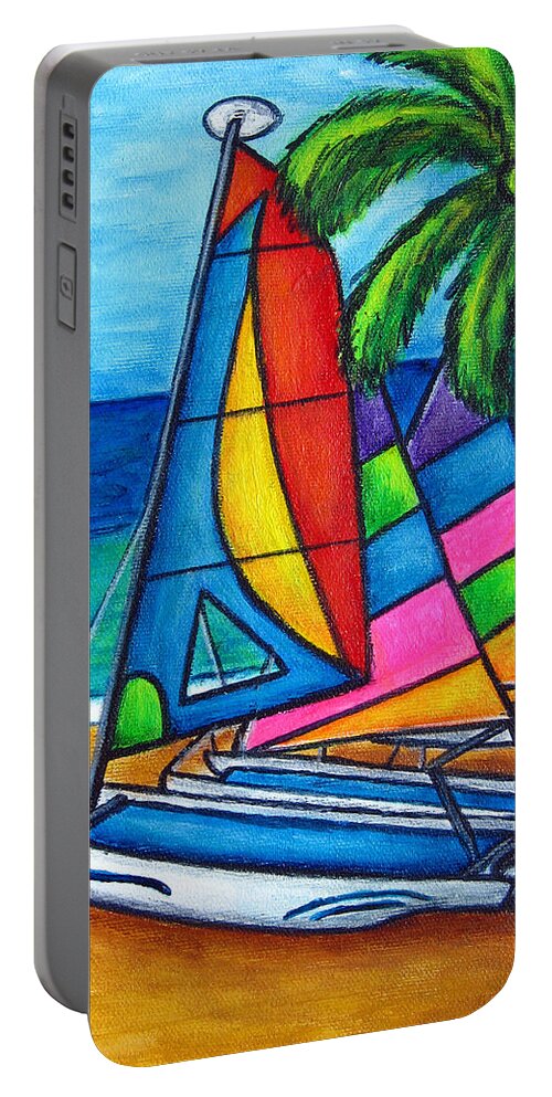 Water Portable Battery Charger featuring the painting Colourful Hobby by Lisa Lorenz