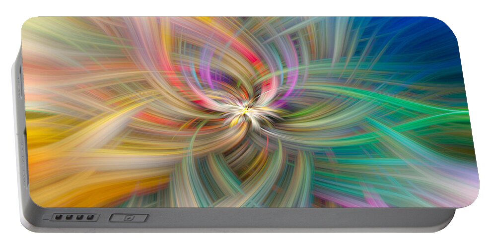 Face Mask Portable Battery Charger featuring the digital art Colourful Spiral 2 by Roy Pedersen