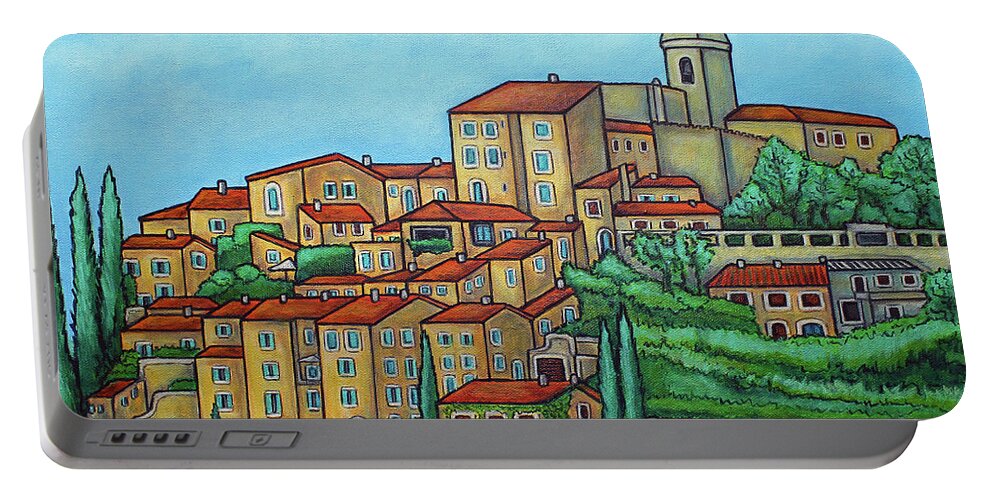 Provence Portable Battery Charger featuring the painting Colours of Crillon-le-Brave, Provence by Lisa Lorenz