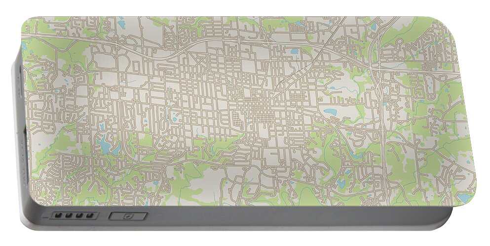 Columbia Portable Battery Charger featuring the digital art Columbia Missouri US City Street Map by Frank Ramspott