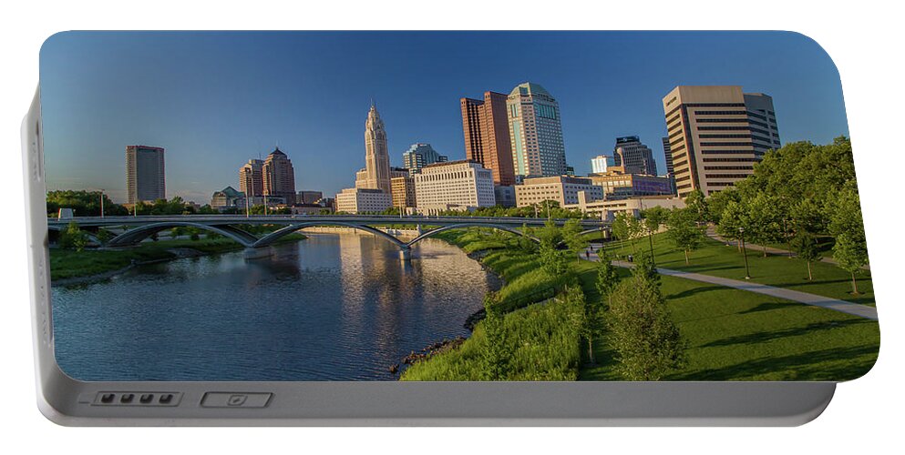 Sunset Portable Battery Charger featuring the photograph Columbus at Sunset by Kevin Craft