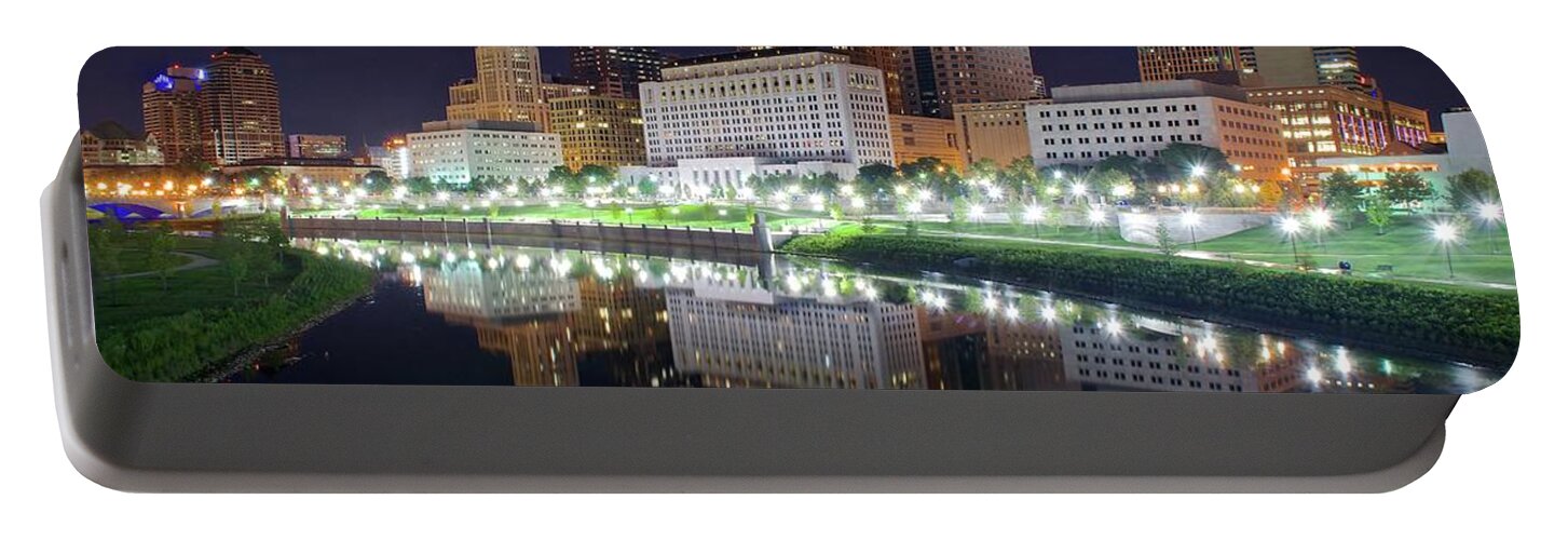 Columbus Portable Battery Charger featuring the photograph Columbus on the Scioto 2016 by Frozen in Time Fine Art Photography