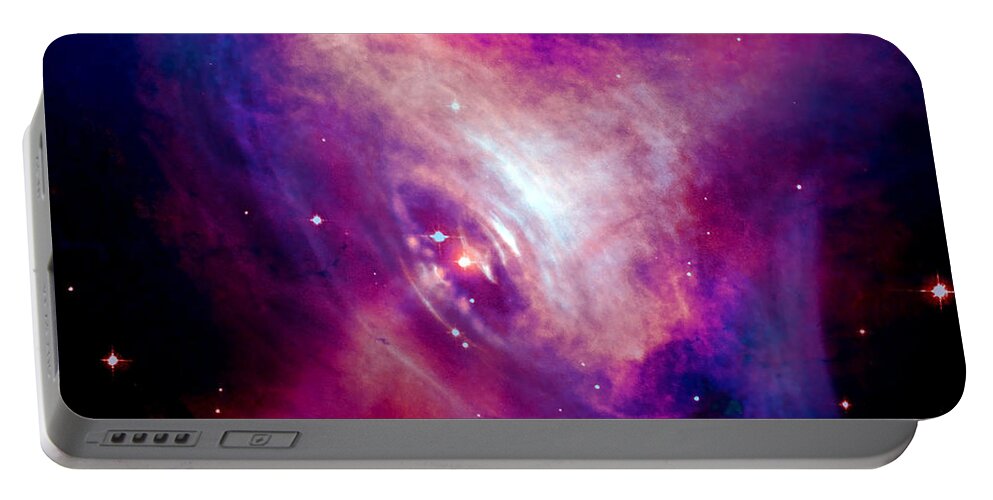 Combined Portable Battery Charger featuring the photograph Combined X-Ray and Optical Images of the Crab Nebula by Nicholas Burningham