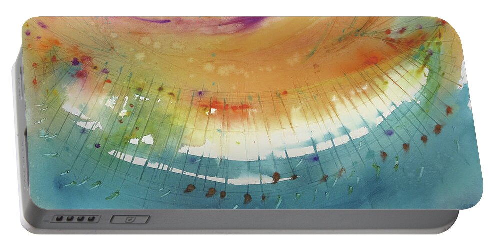 Watercolor Portable Battery Charger featuring the painting Coming up for air by Petra Rau