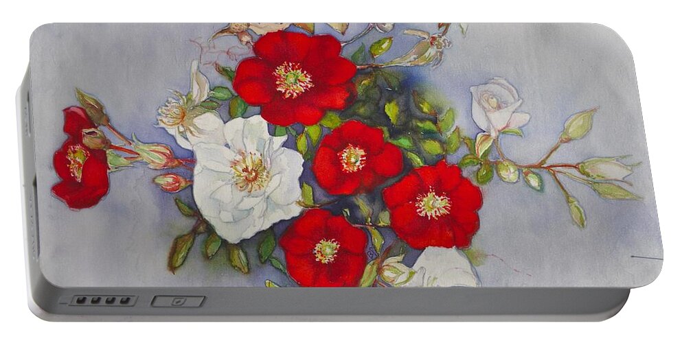 Comapss Rose Portable Battery Charger featuring the painting Compass Rose by Barbara Pease