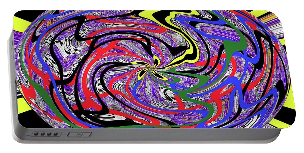Composition Oval Color Abstract Portable Battery Charger featuring the digital art Composition Oval Color Abstract by Tom Janca
