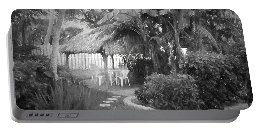 Conch Key Portable Battery Charger featuring the photograph Conch Key Garden Chickee 2 by Ginger Wakem