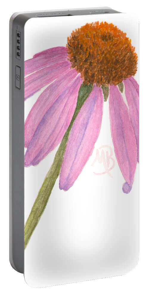 Flower Portable Battery Charger featuring the painting Coneflower by Monica Burnette