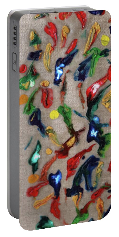 Confetti Portable Battery Charger featuring the painting Confetti by Deborah Boyd