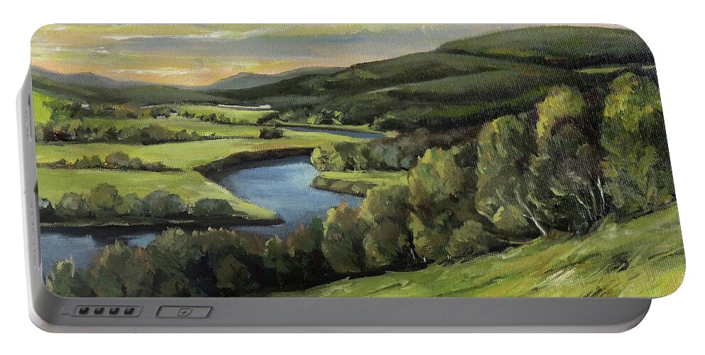 Connecticut River Valley Portable Battery Charger featuring the painting Connecticut River Valley View Two by Nancy Griswold