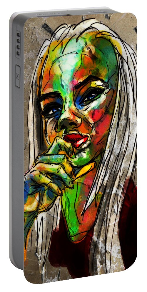 Portrait Portable Battery Charger featuring the digital art Consider The Possibilities by Michael Kallstrom