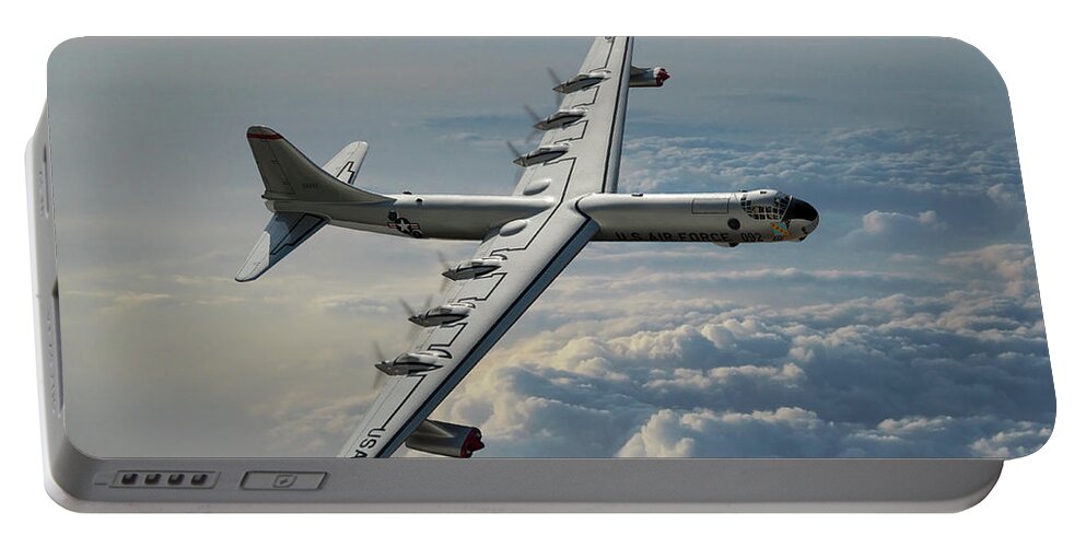 U.s. Air Force B-36 Bomber Portable Battery Charger featuring the digital art Convair RB-36F Peacemaker by Erik Simonsen