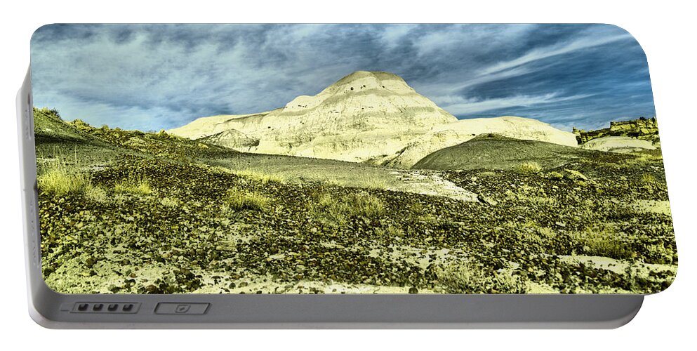 New Mexico Portable Battery Charger featuring the photograph Cool clouds in the Bisti Badlands by Jeff Swan