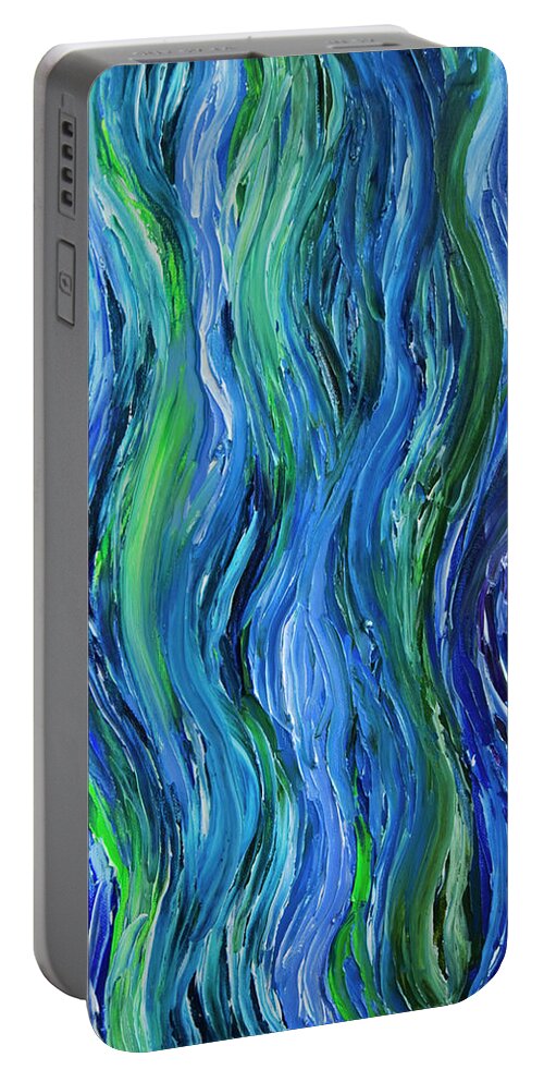 Water Portable Battery Charger featuring the painting Cool Currents by Tommy Midyette
