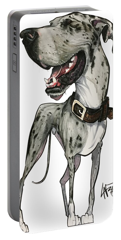 Great Dane Portable Battery Charger featuring the drawing Cooper 3636 by John LaFree