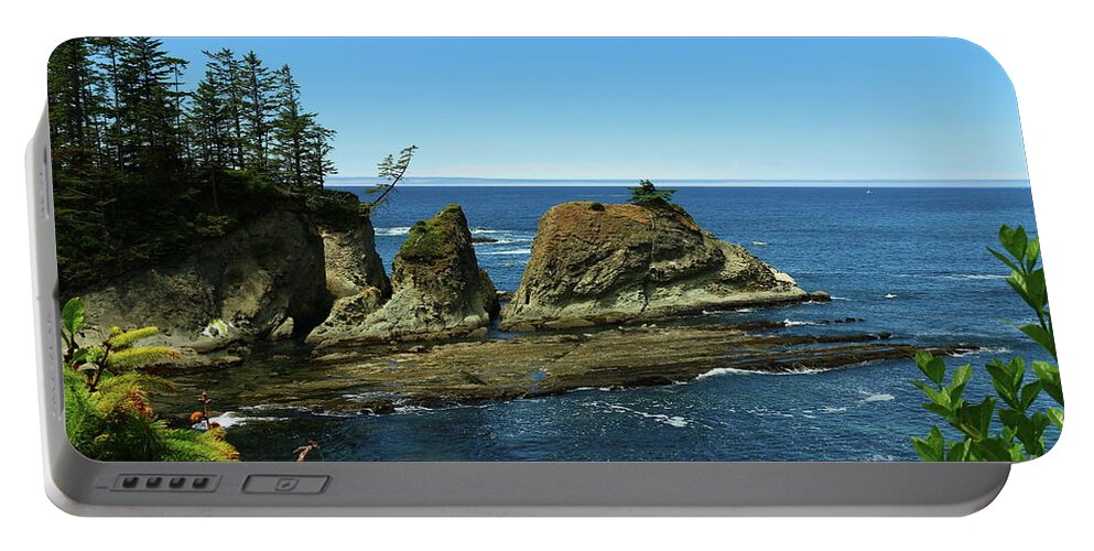  Cape Portable Battery Charger featuring the photograph Coos Bay by Christiane Schulze Art And Photography