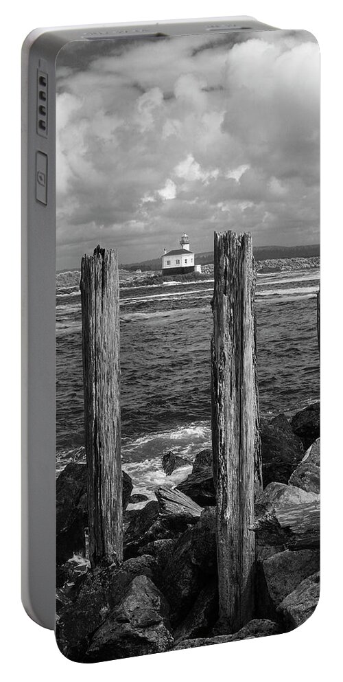 Bandon Oregon Portable Battery Charger featuring the photograph Coquille Lighthouse by Steven Clark