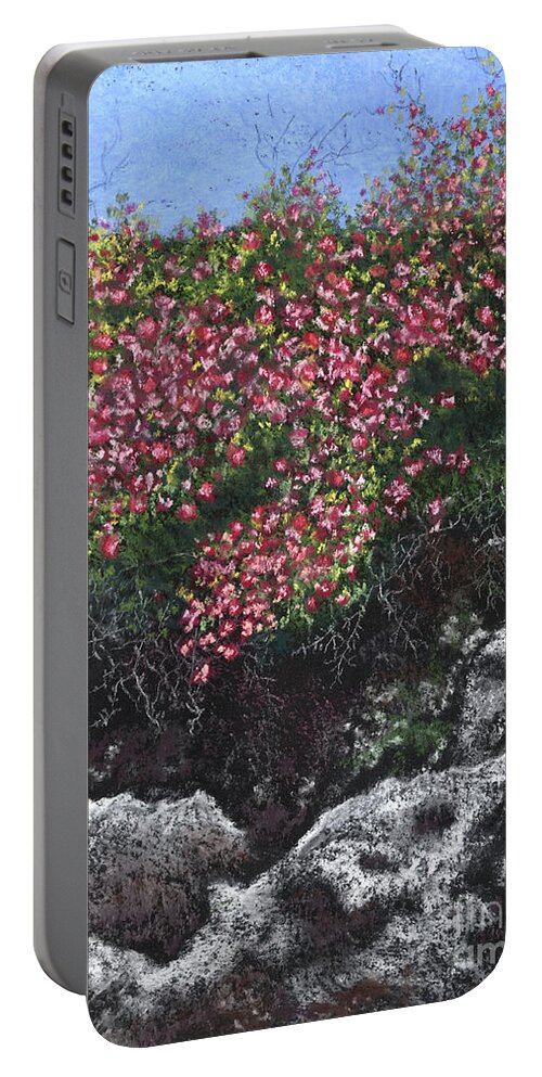 Flowers Portable Battery Charger featuring the painting Coral Flowers by Ginny Neece