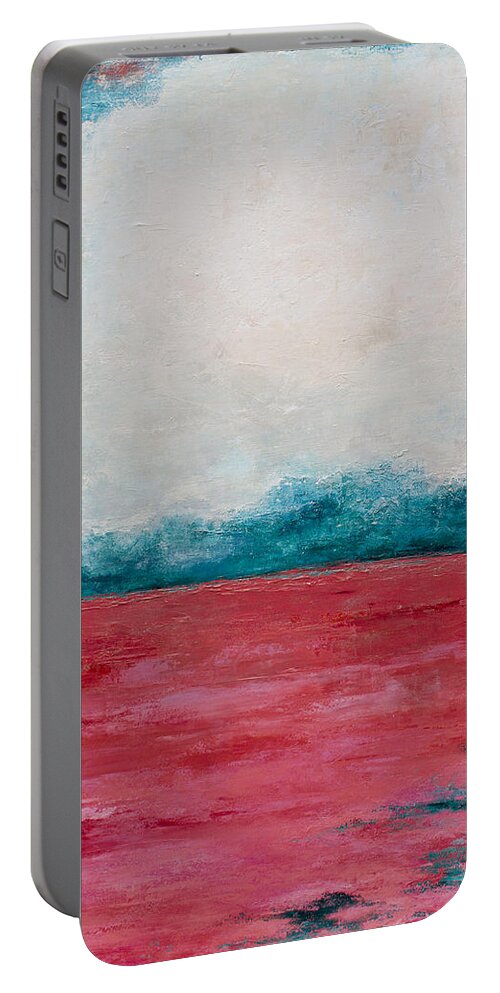 Abstract Portable Battery Charger featuring the painting Coral Sea by Katrina Nixon