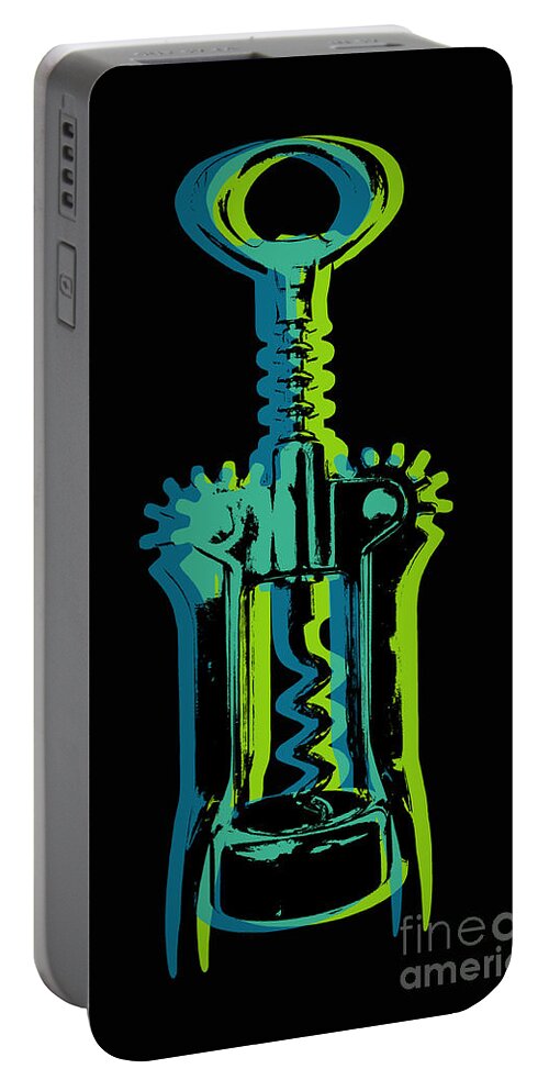 Corkscrew Portable Battery Charger featuring the digital art Corkscrew by Jean luc Comperat