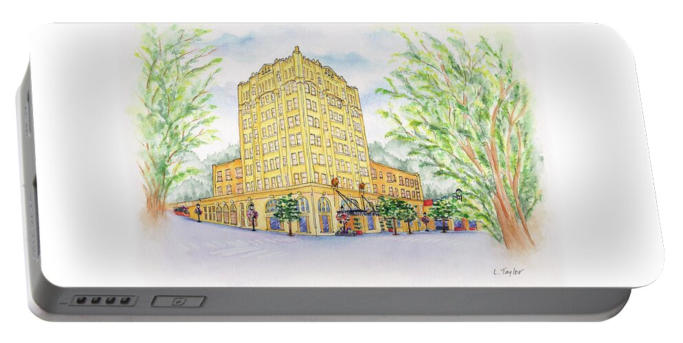 Lithia Springs Hotel Portable Battery Charger featuring the painting Corner Grandeur by Lori Taylor