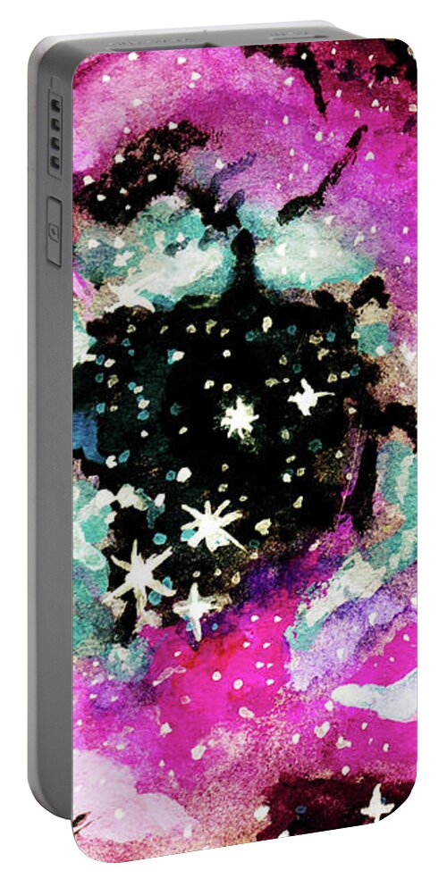 Sky Portable Battery Charger featuring the painting Womb of the Universe by Srimati Arya Moon